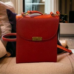 Vintage Mark Cross Red Crossbody with Wallet 5.5” x 8.5”